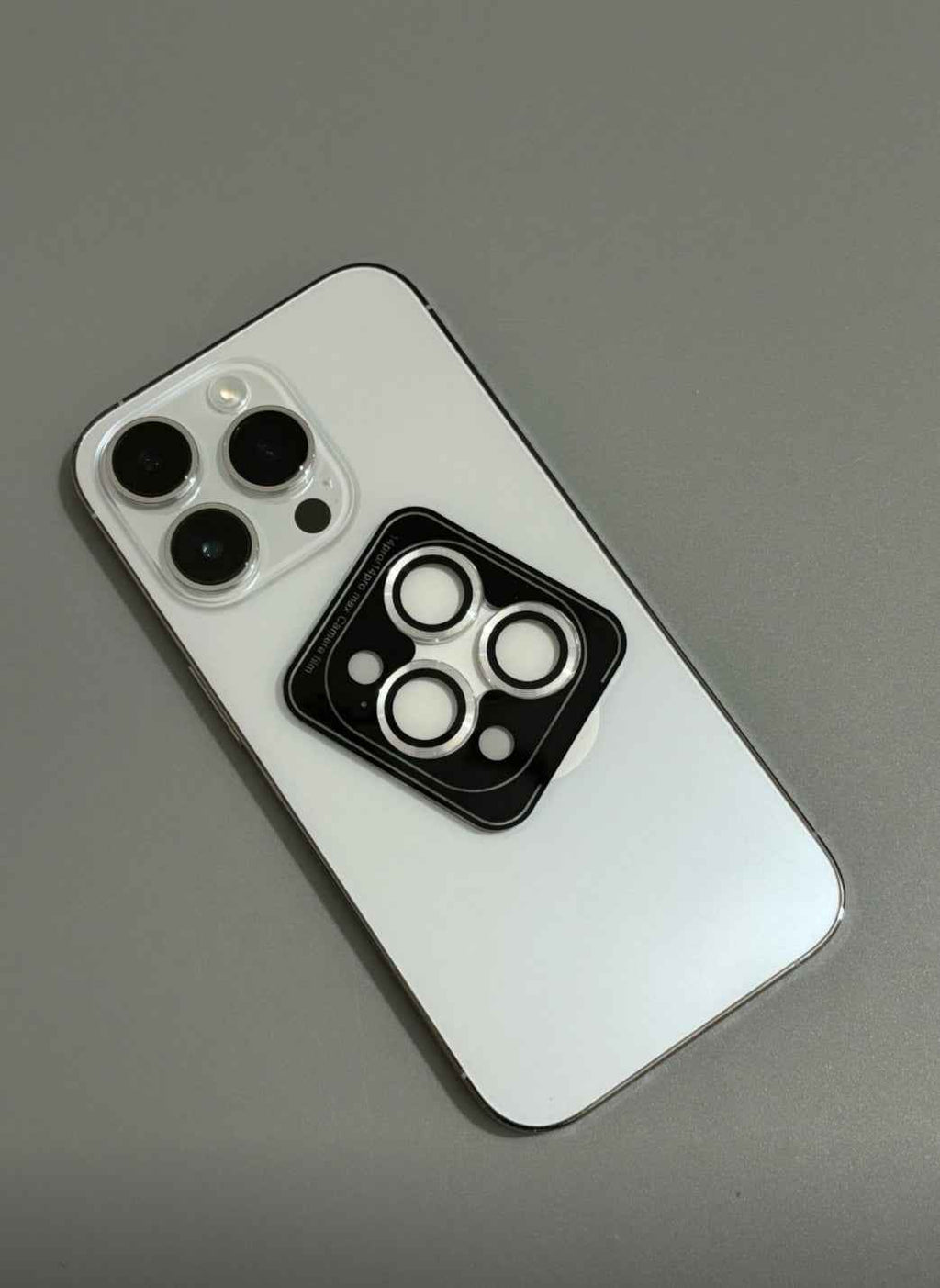 Titanium Texture Camera Lens Protector – 9H Tempered Glass, Bubble-Free, Strong Adhesion