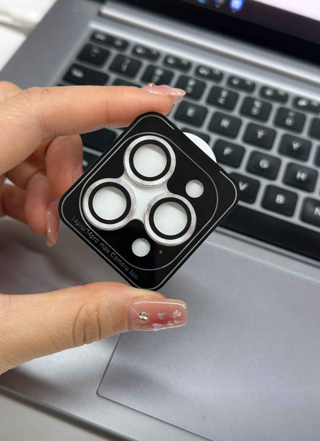 Titanium Texture Camera Lens Protector – 9H Tempered Glass, Bubble-Free, Strong Adhesion